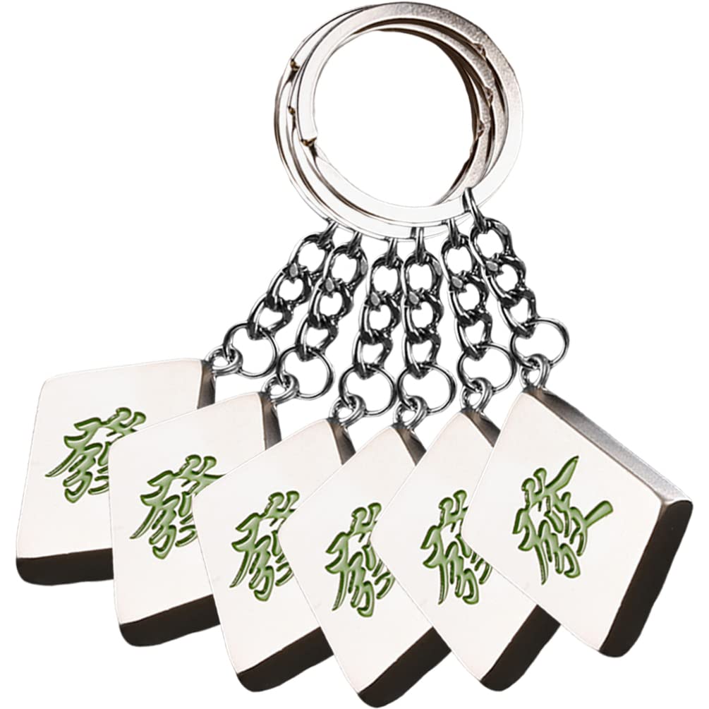 6pcs Mahjong Keychain Set for Couples and Feng Shui Lovers