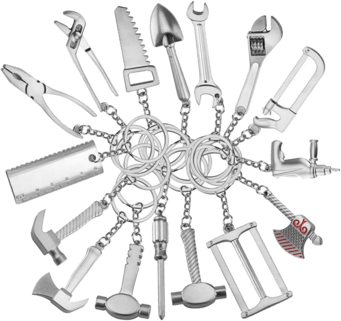 20Pcs Creative Tool Keychain DIY Decor Set