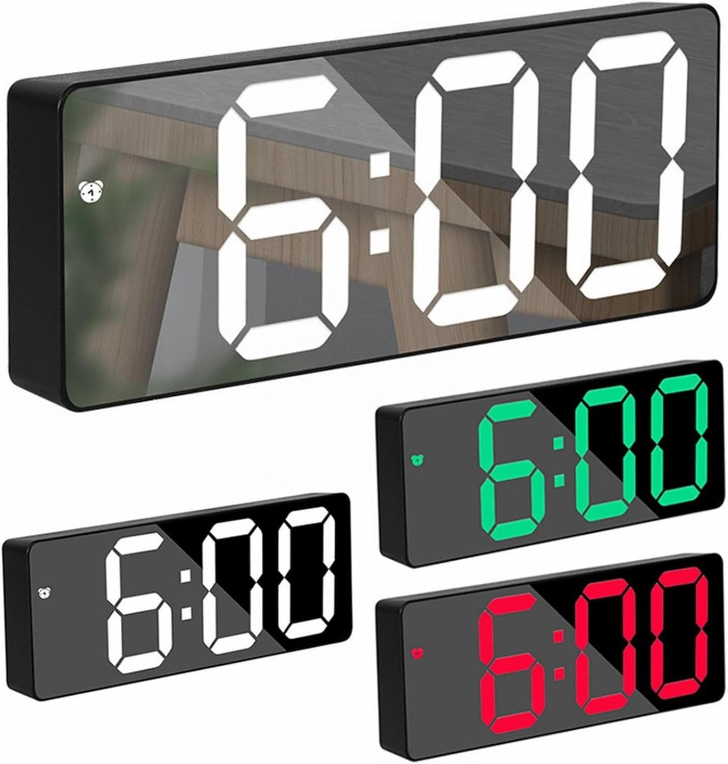 Loud Alarm Clock with Large Display and USB Port for Bedrooms