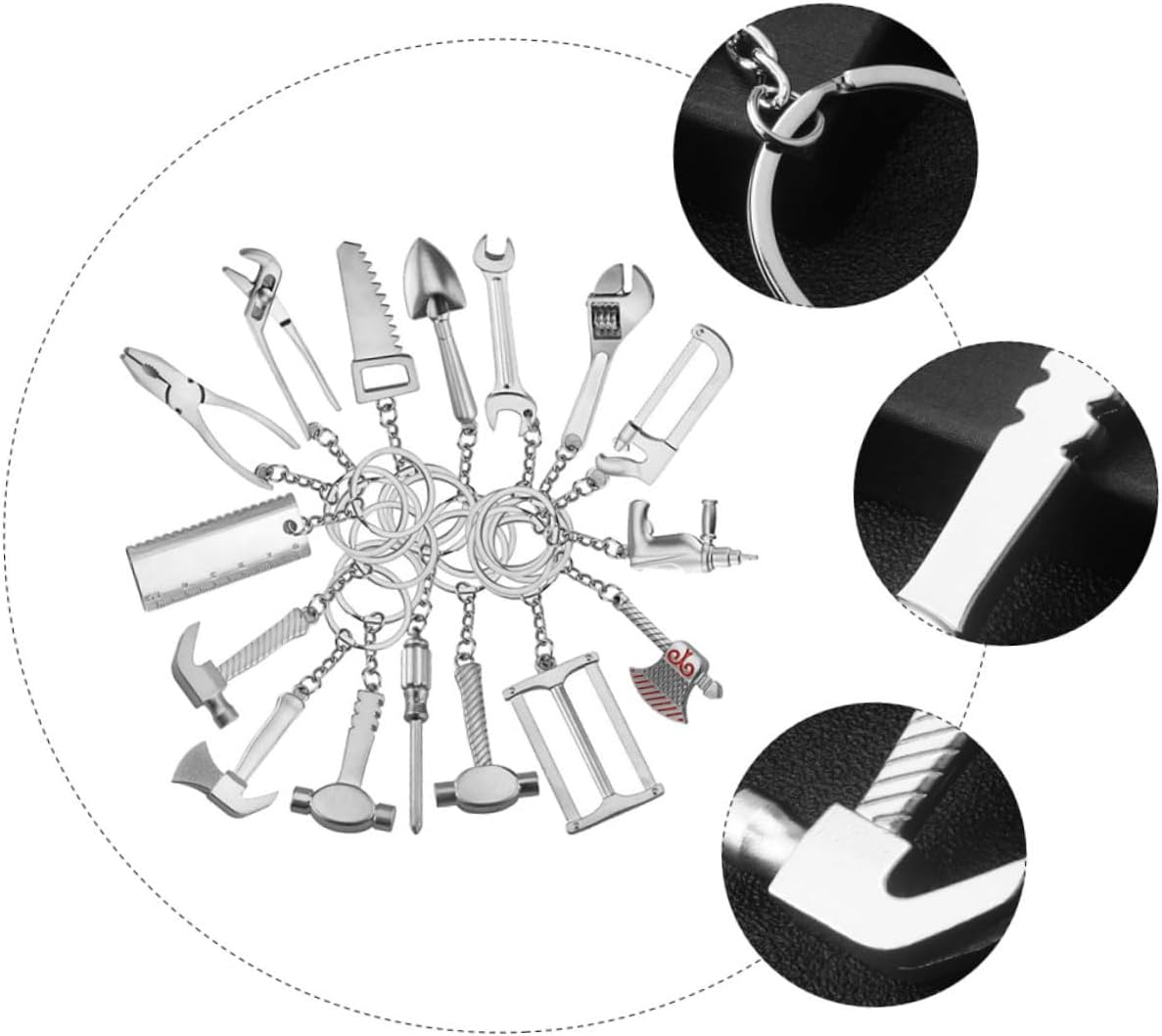 20pcs Creative Tool Keychain Pendants for Bags and Cars