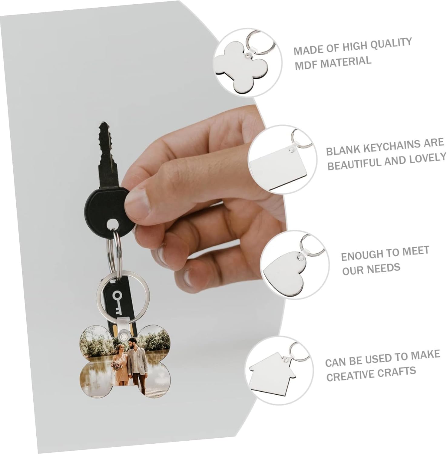 36pcs Sublimation Keychain Blanks for DIY Crafts and Custom Printing