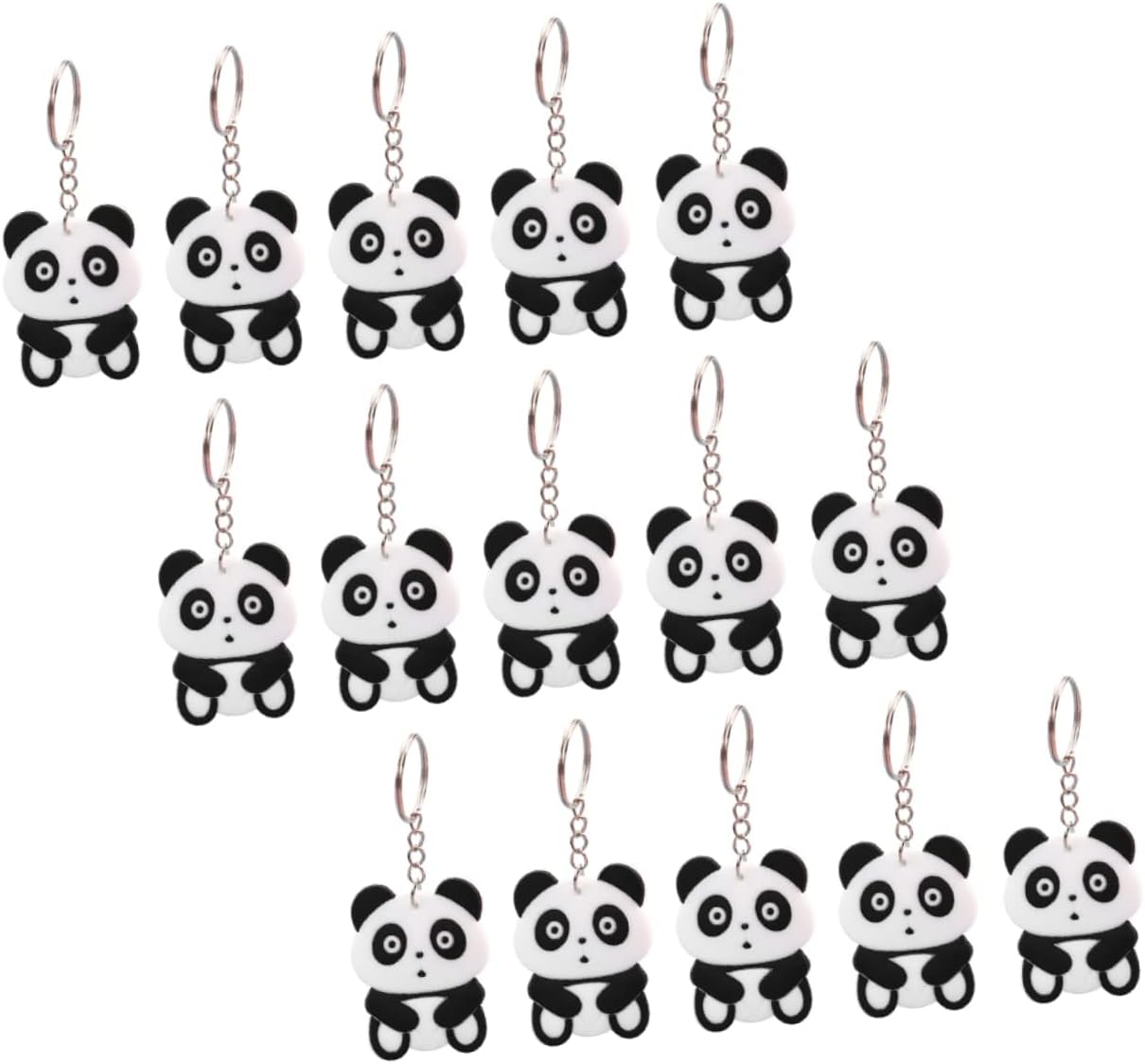 NUOBESTY 60pcs Cartoon Panda Keychain Set