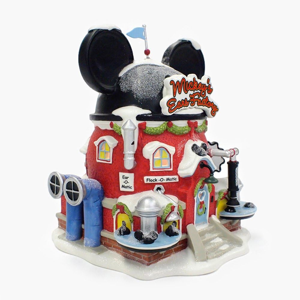 Department 56 North Pole Village Mickey Ear Factory Miniature Lighted Building