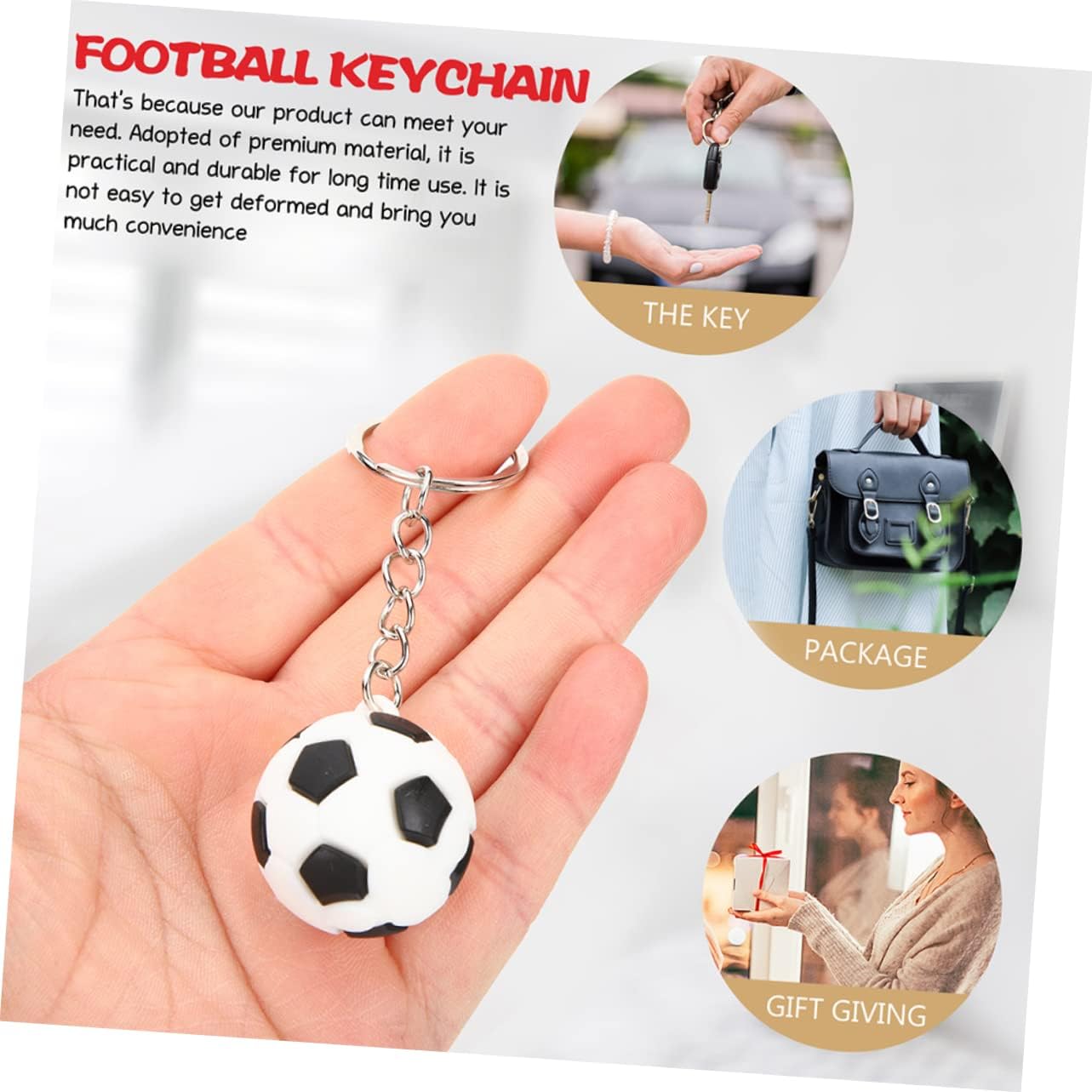 16pcs Soccer Keychain Set with Ball Design