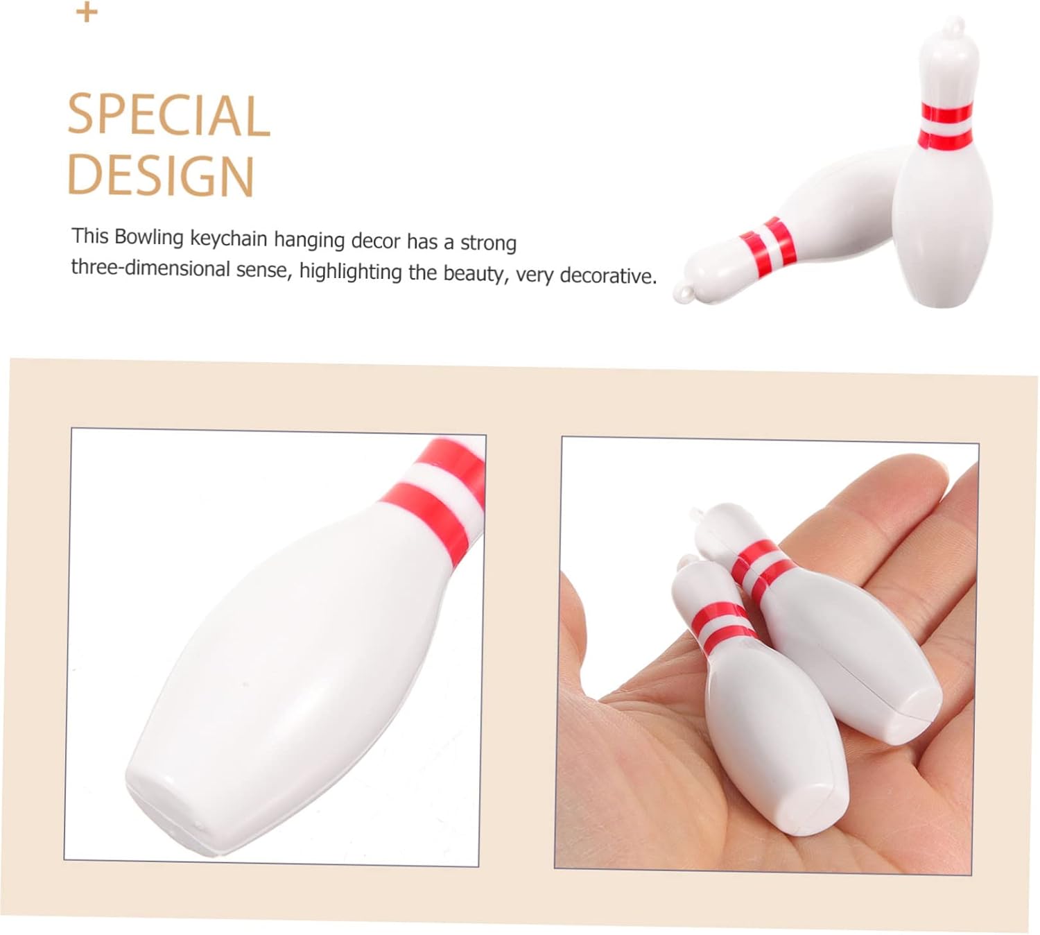 BESPORTBLE Bowling Keychain Decor Pendant