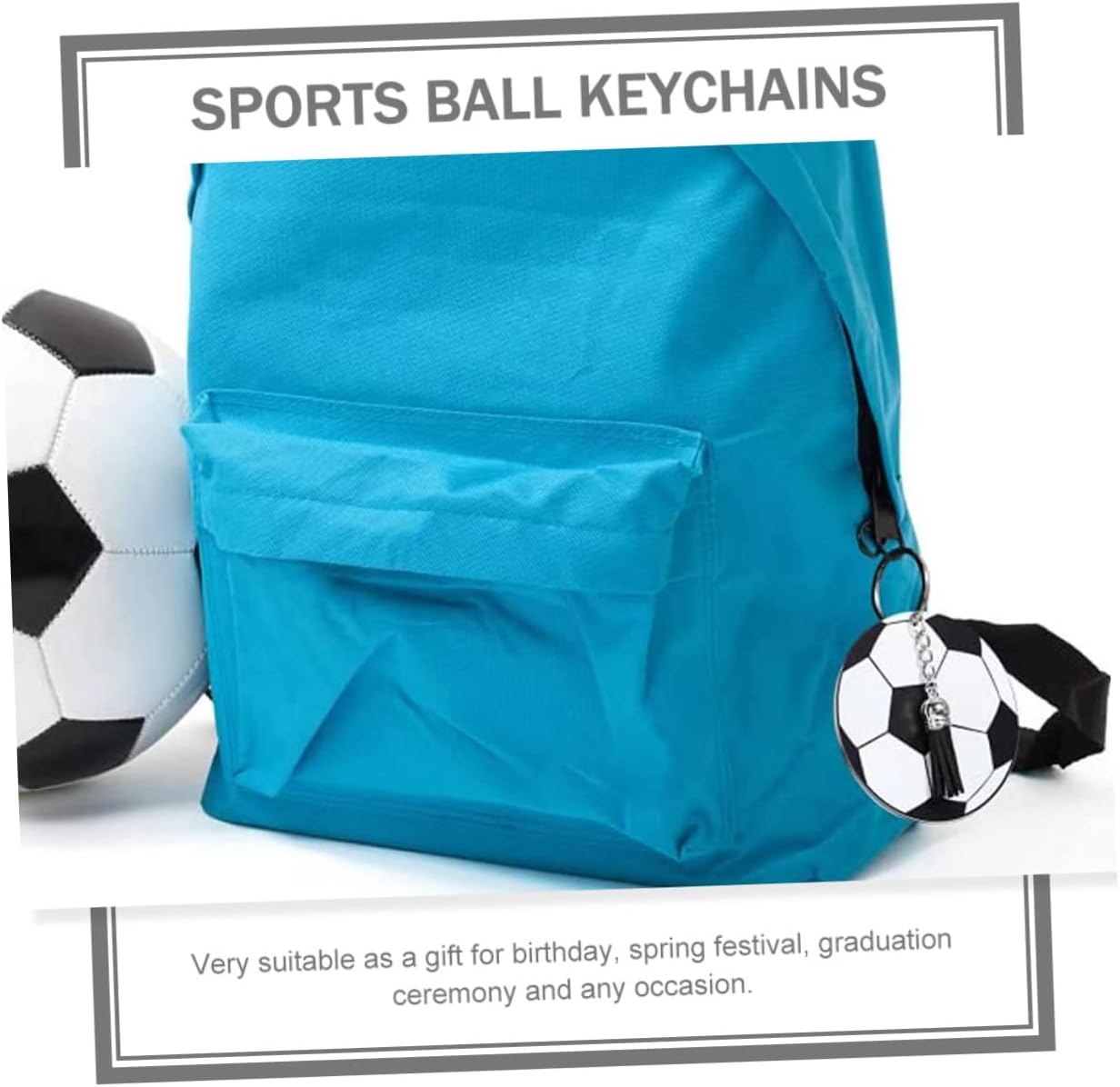 Totority 20pc Soccer Ball Keychains for Backpacks and Parties