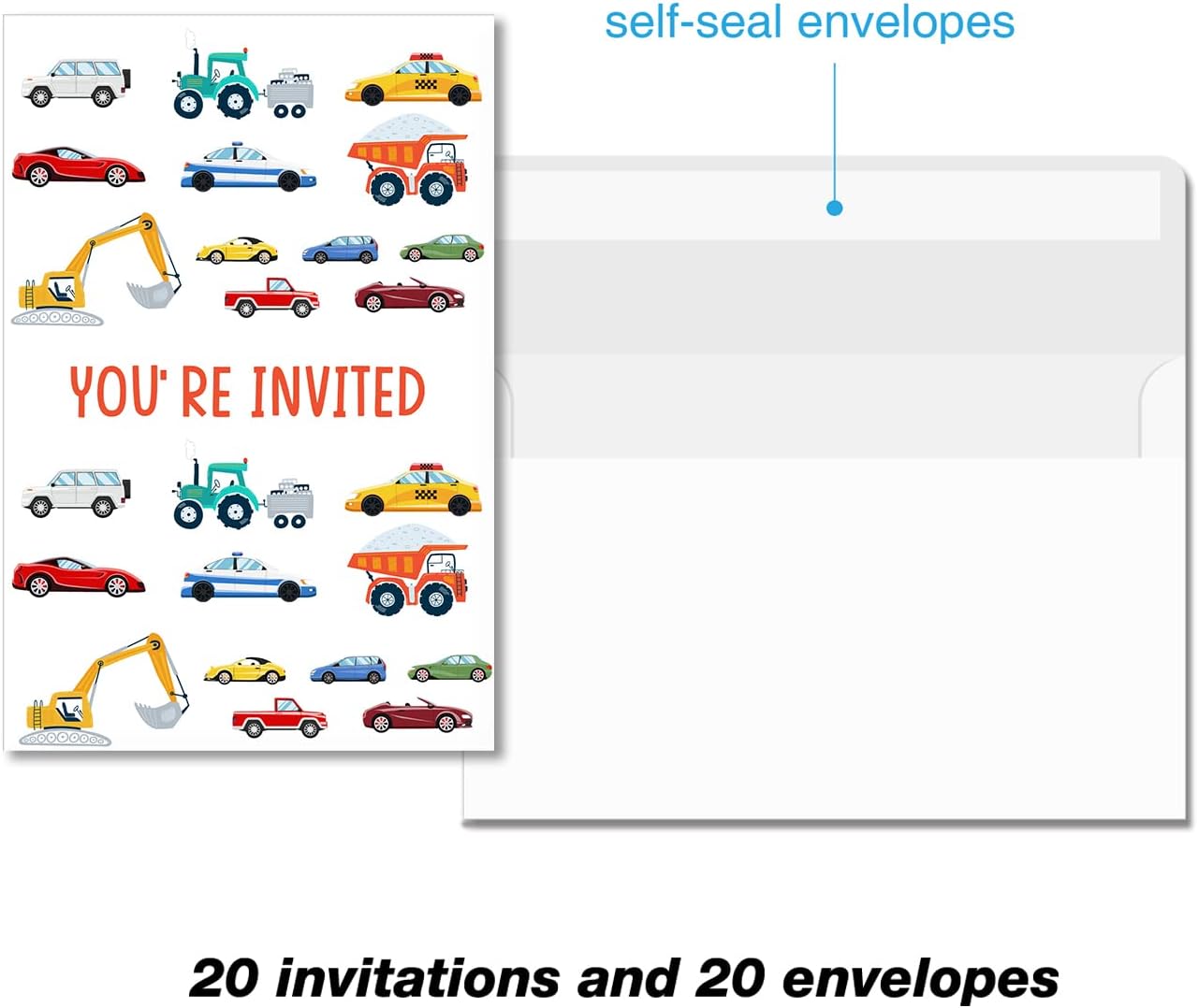 Soiceu Birthday Invitations with Envelopes Set of 20