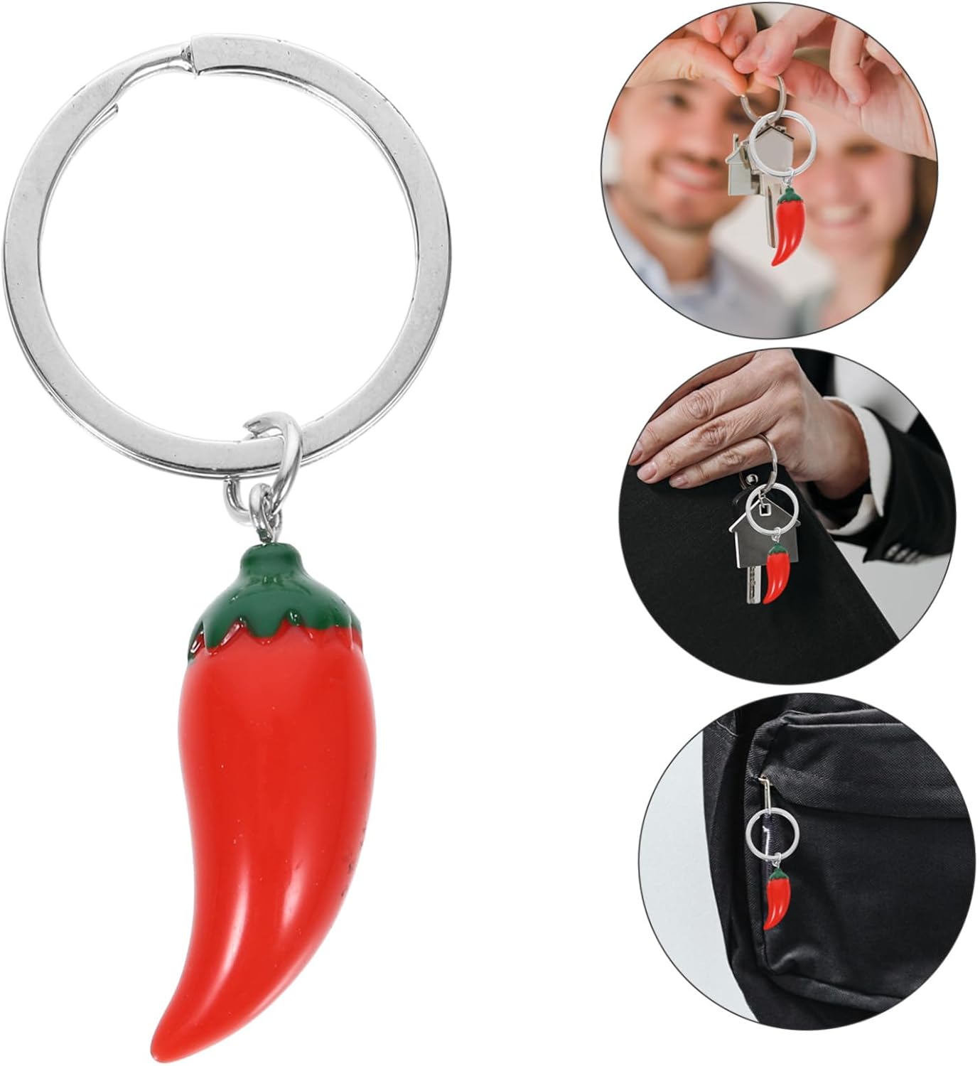 5PCS Simulation Chili Pepper Keychain Set for Backpack and Car Keys