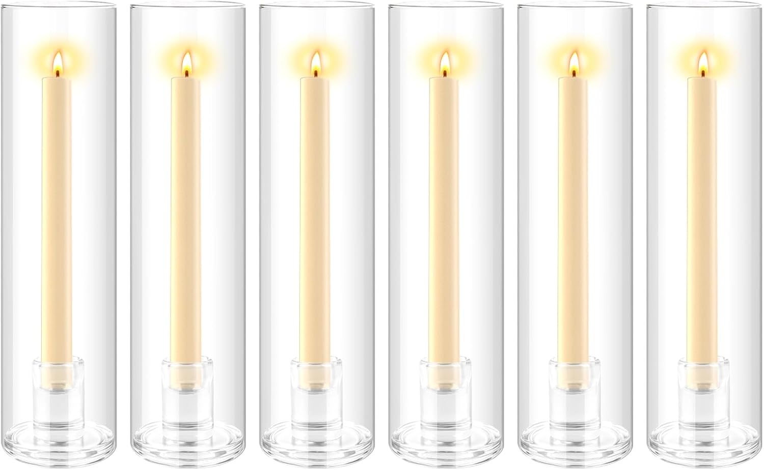 6pcs Hurricane Glass Candle Holders for Candlesticks