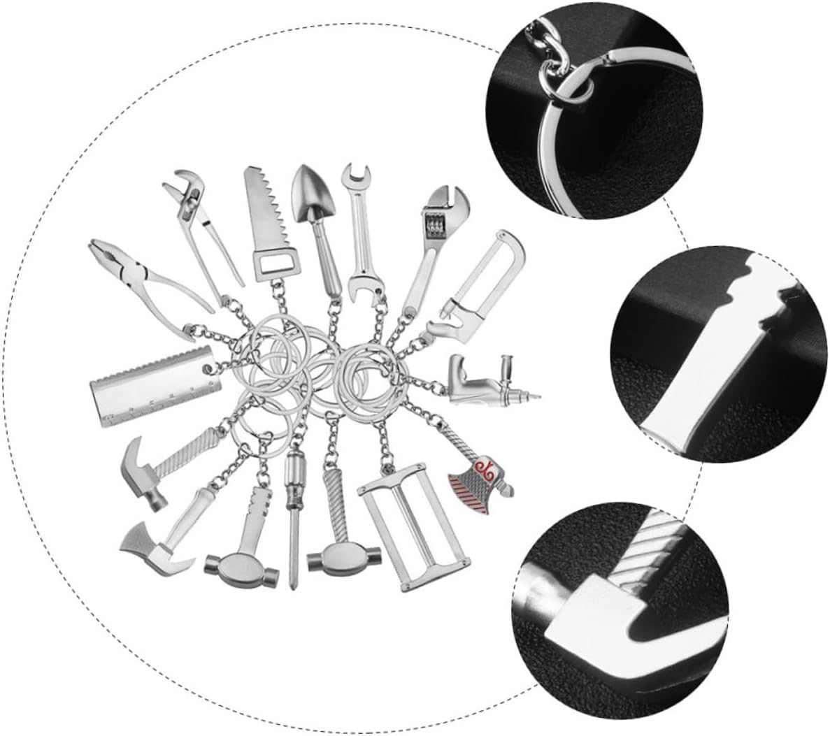 20Pcs Creative Tool Keychain DIY Decor Set