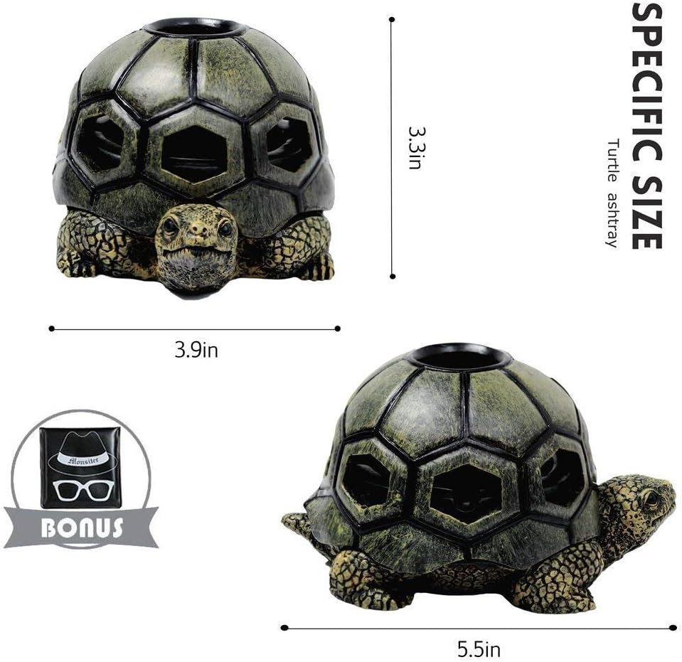 Monsiter QE Turtle Ashtrays for Cigarettes Cute Home Decor