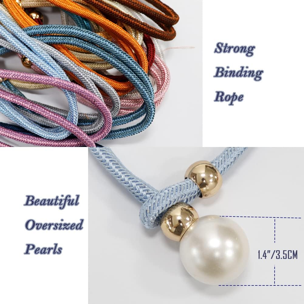 2Pcs Curtain Tie-Backs with Luxury Pearl Hooks