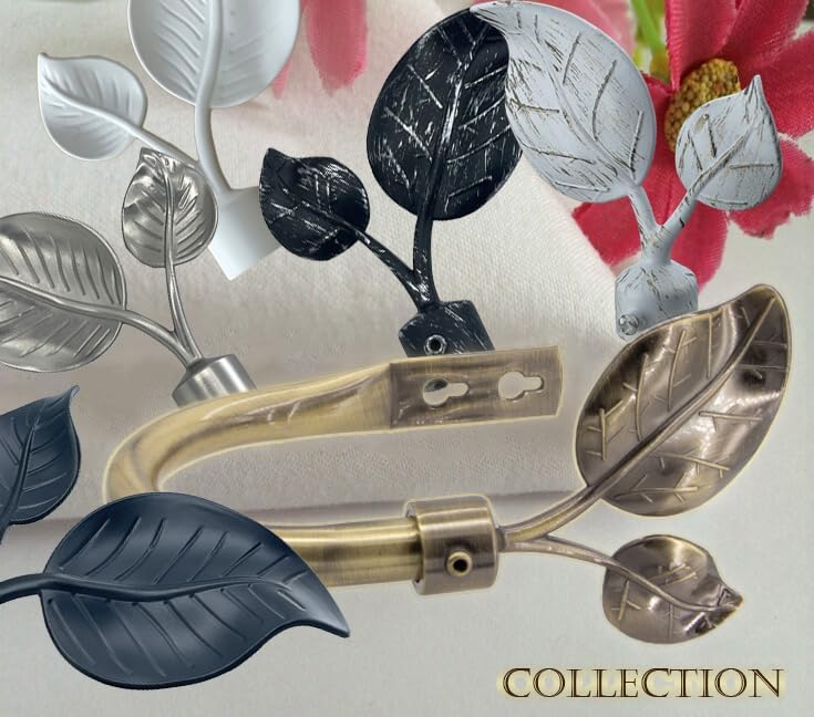 Premium Metal Leaf Curtain Holdbacks 2 Pack Antique Brass