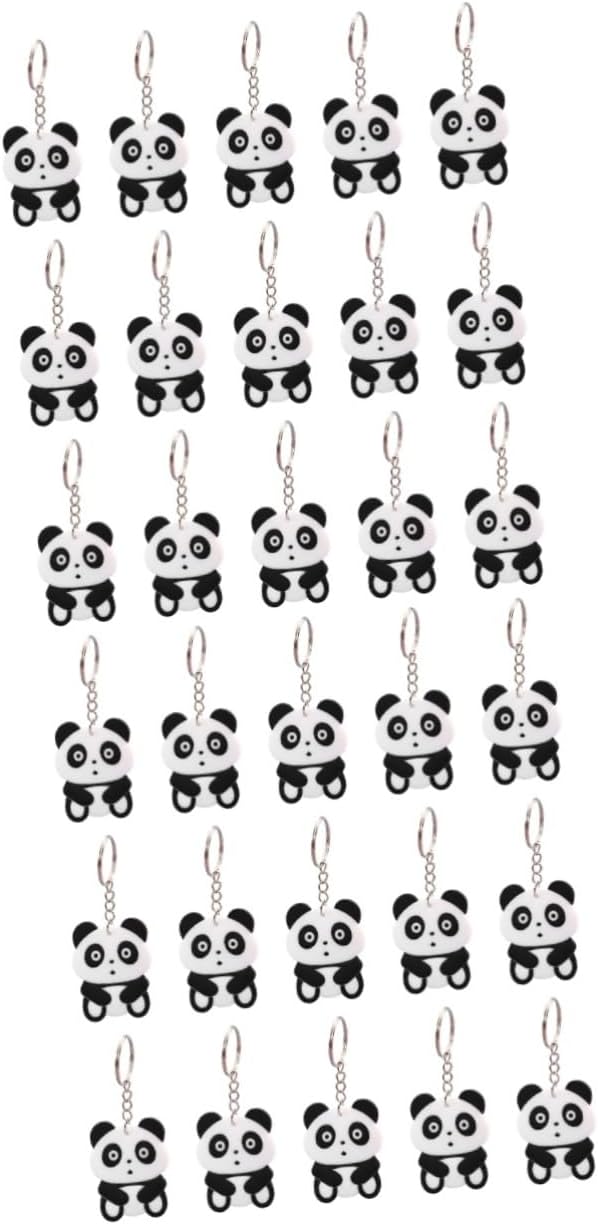 NUOBESTY 60pcs Cartoon Panda Keychain Set