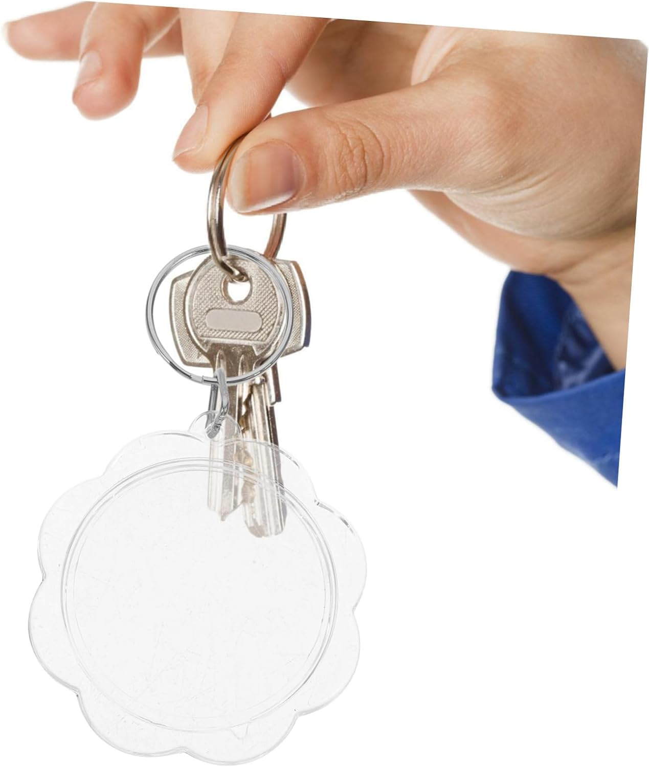100pcs Flower Keychains Photo Frame Keyrings for Events