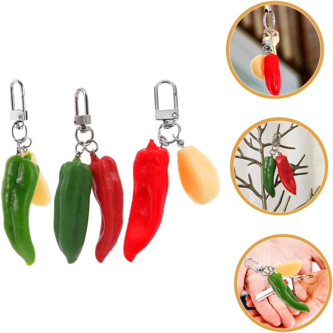GALPADA Chili Keychain for Car Keys and Bag Hanging