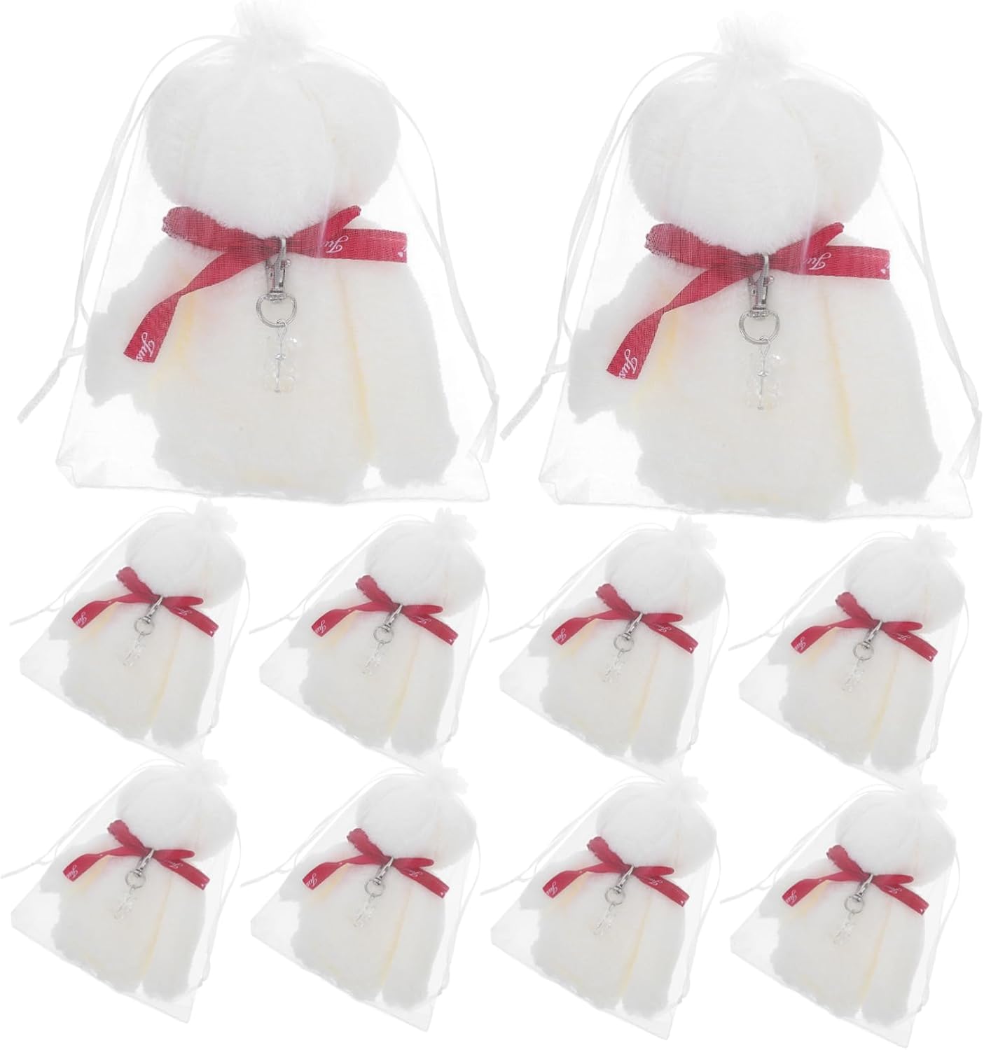 Bear Towel Keychain Set for Baptism and Graduation Favors