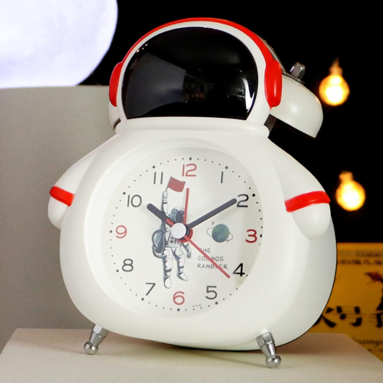Cute Spaceman Analog Clock with Backlight and Alarm