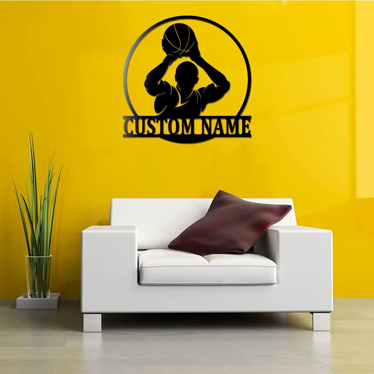 Custom Basketball Player Metal Wall Art Sign 14 Inches