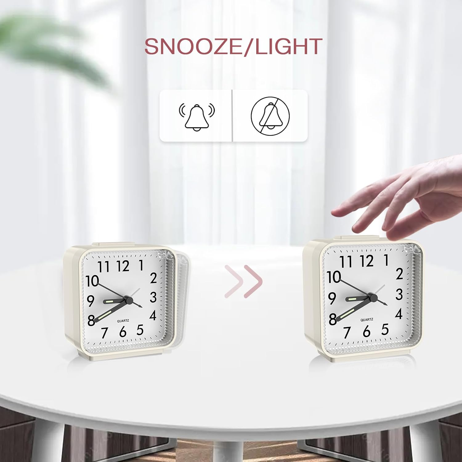 LOFICOPER Analog Alarm Clock with Night Light and Snooze Function