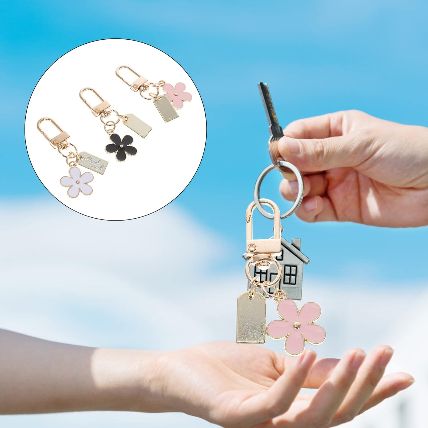 15 Pcs Flower Keychain Decorations for Women
