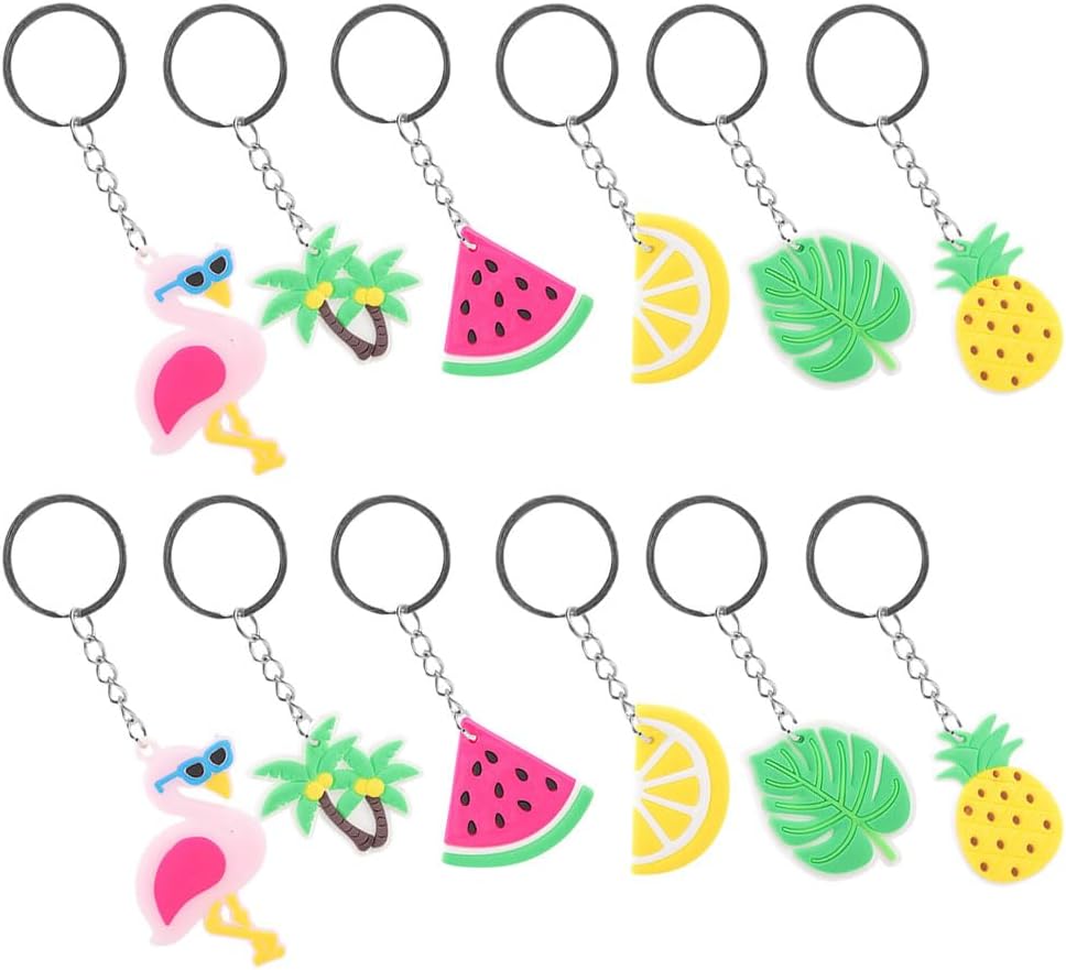 LOGOFUN 24 Pc Hawaiian Keychain Set