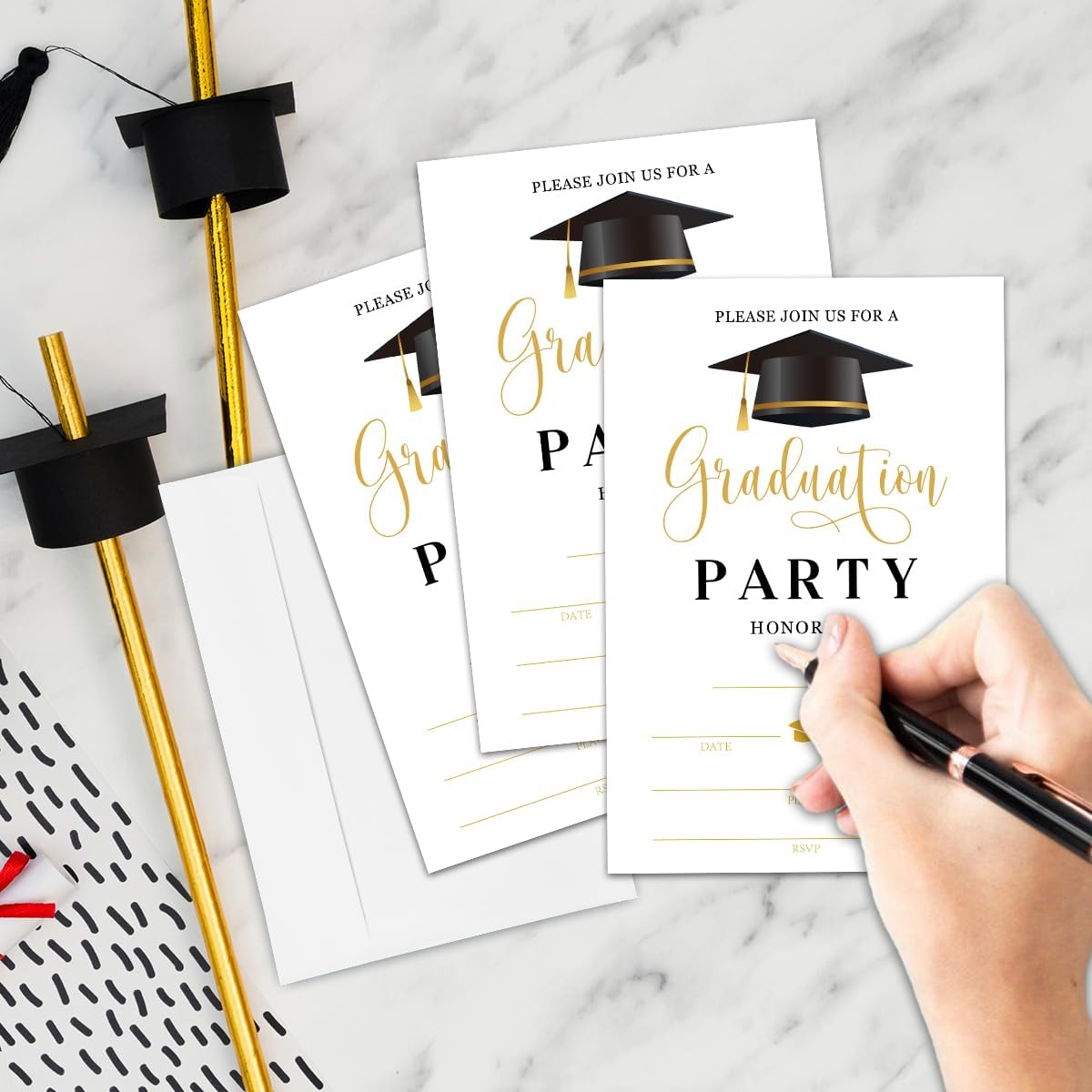 Graduation Invitation Cards With 20 Envelopes