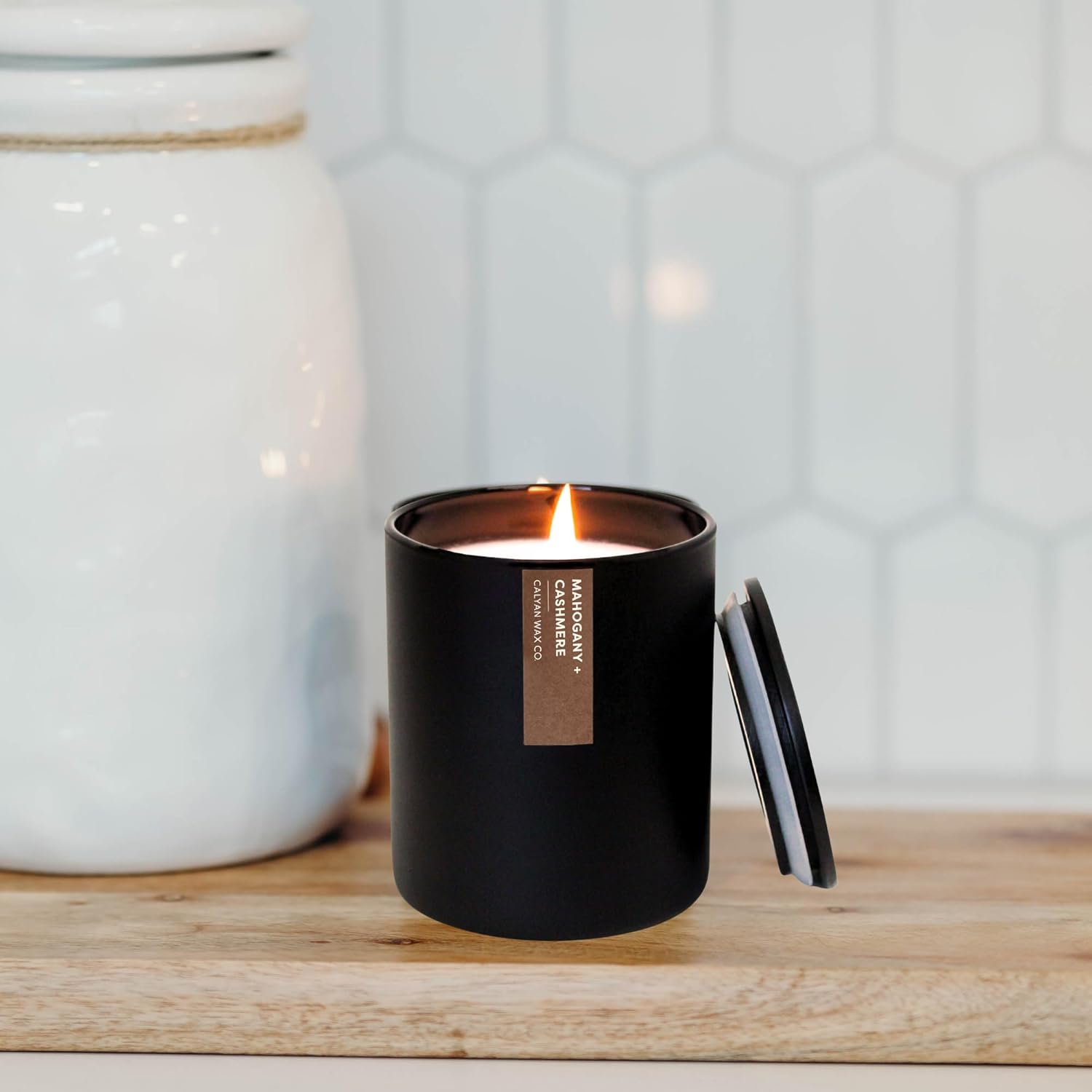Calyan Wax Candle Mahogany Cashmere 75 Hour Burn