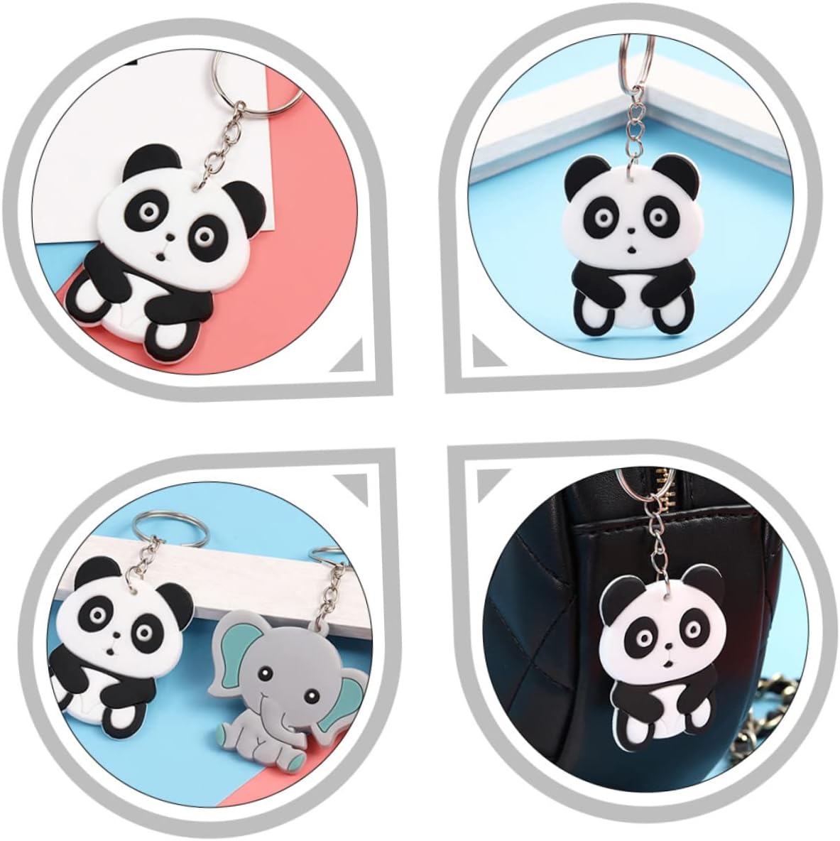SOIMISS 20pcs Panda Keychain Set for Graduation and Party Favors