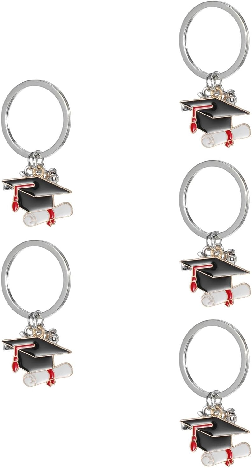 LUOZZY 10 Pcs Graduation Keychain Caps Keyring Pack