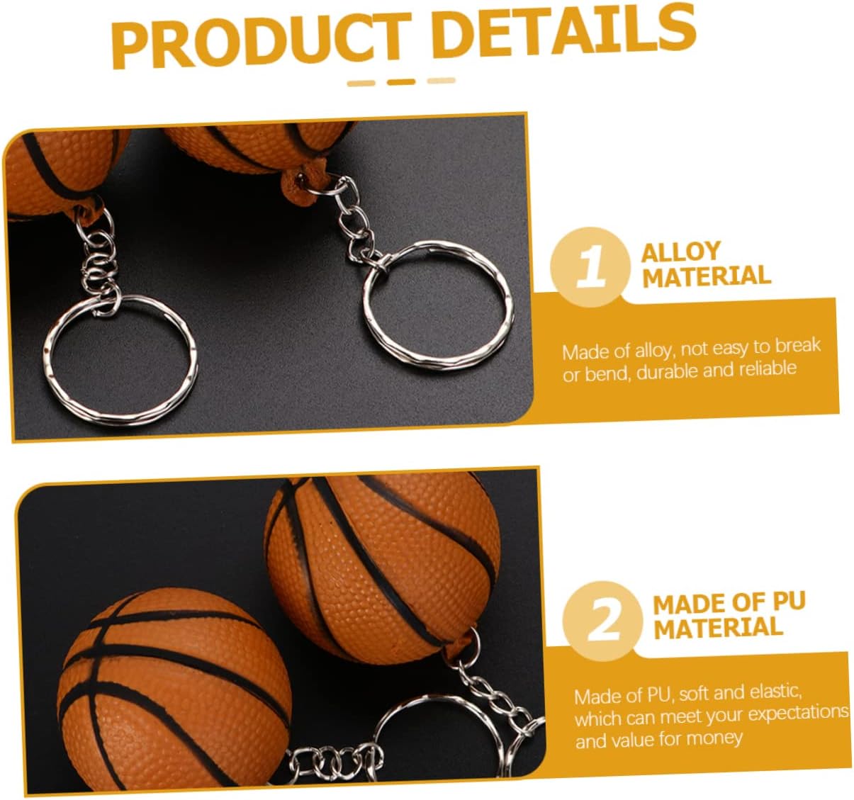24Pcs Basketball Keychains Durable Key Holders with Cute Designs for Adults