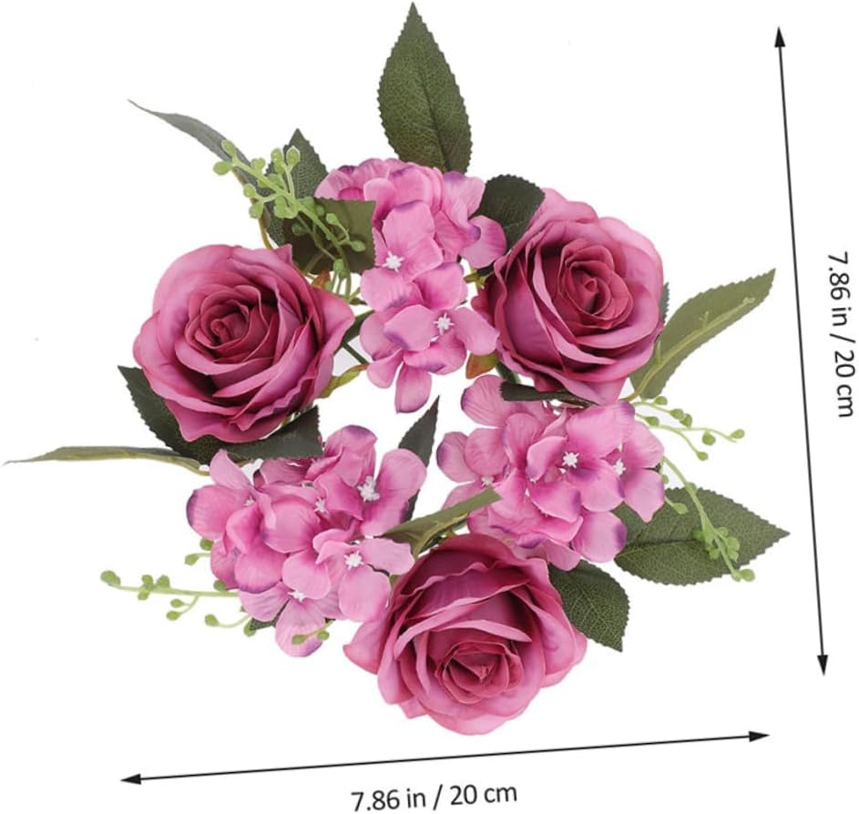 Elegant Faux Roses Candle Wreath for Home Decor