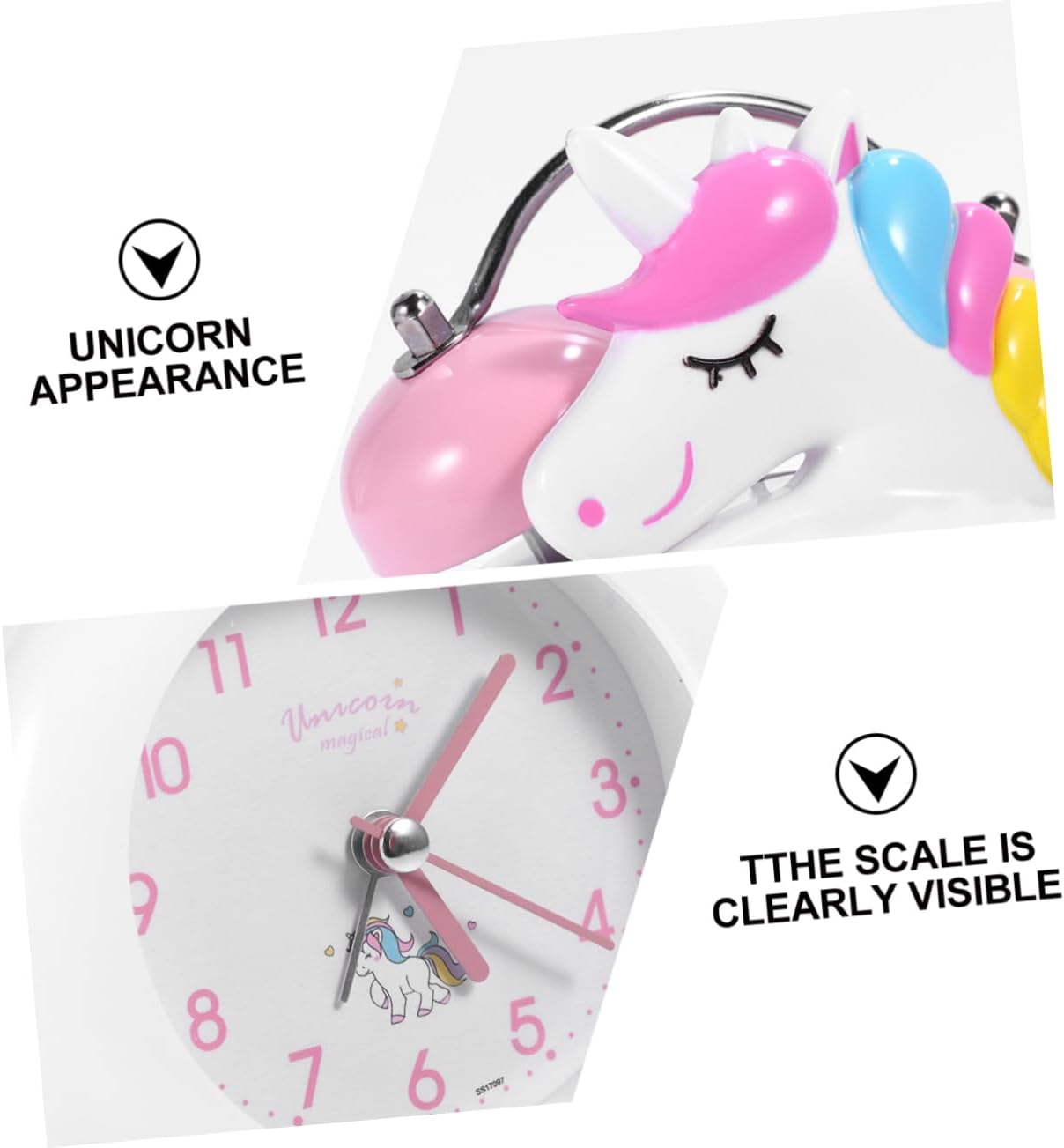 Cute Unicorn Alarm Clock with Night Light for Home