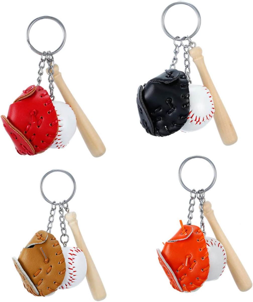 HANABASS Baseball Theme Keyring Pack 4 Pcs