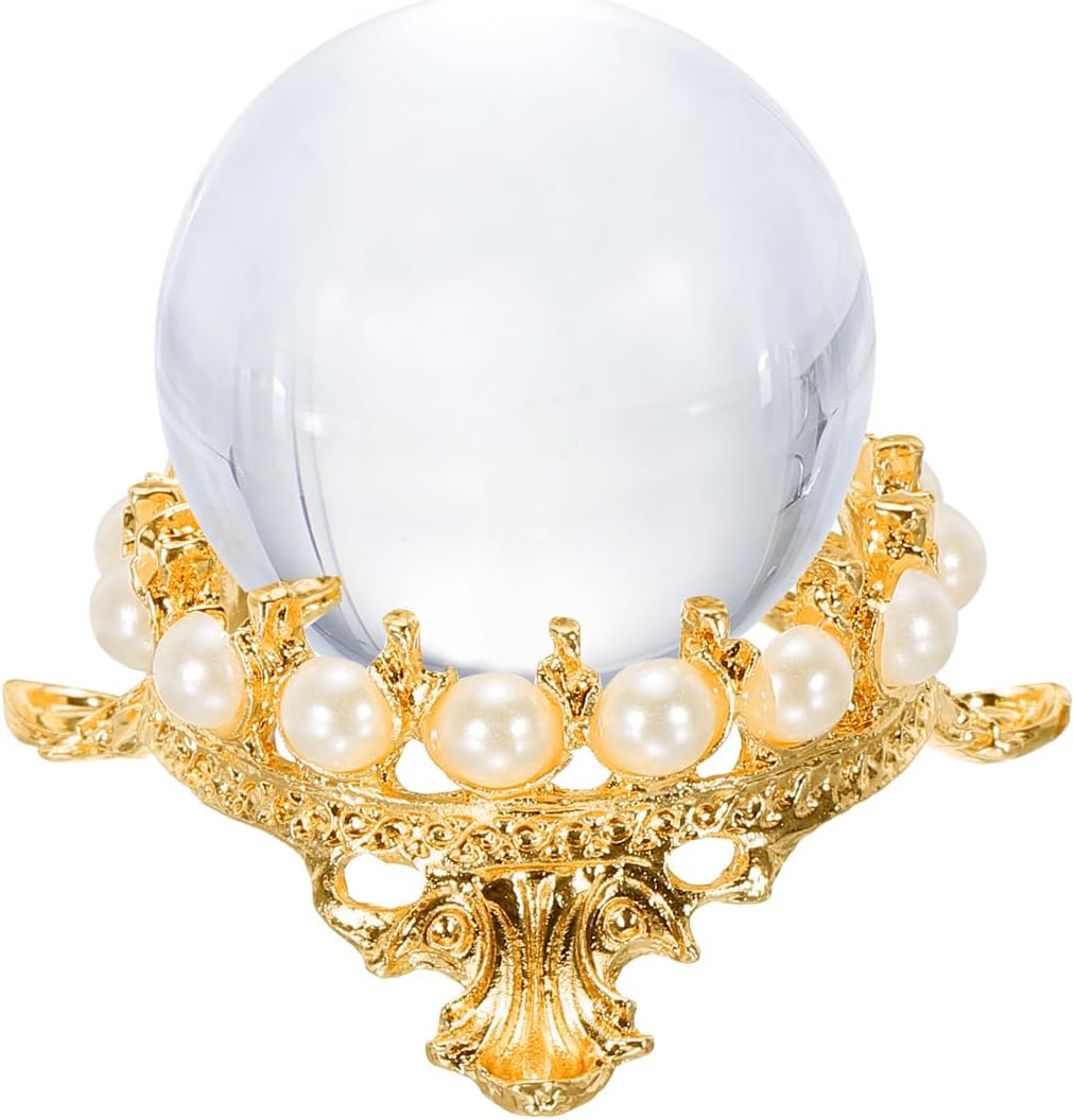 MECCANIXITY Gold Tone Crystal Ball Display Holder