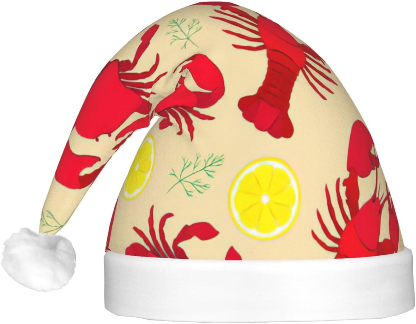 Lobster Crab Print LED Christmas Hat for Adults