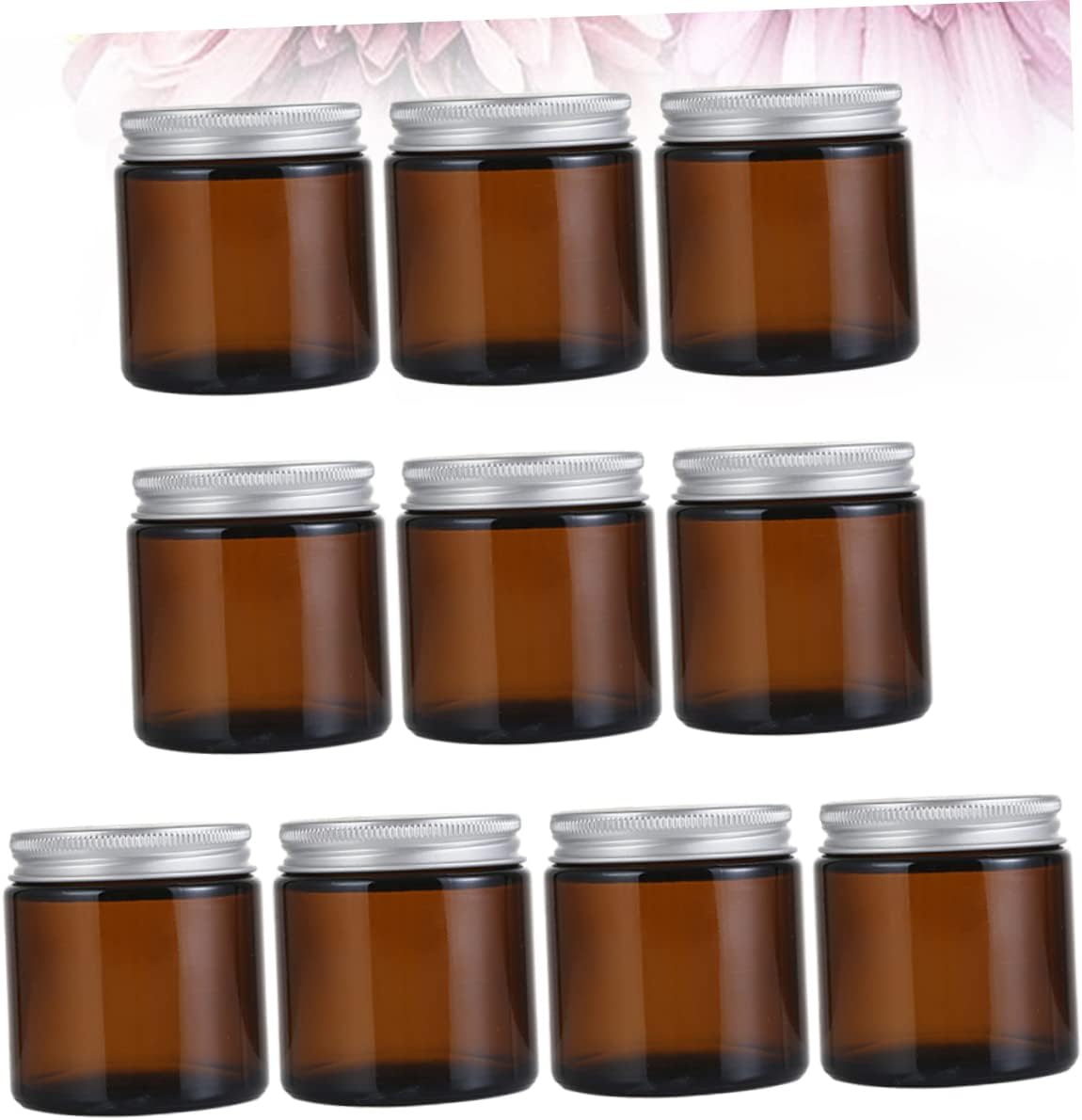VILLFUL 10pcs Scented Candle Jar Lid Glass Perfume Bottle Aroma Container