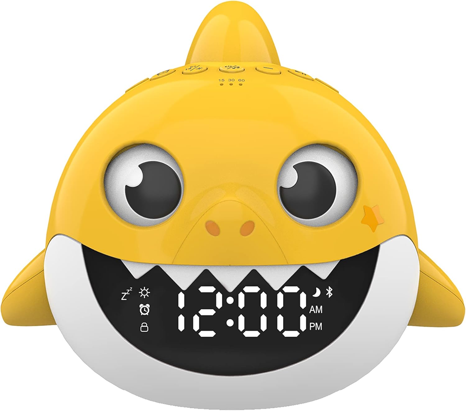 Core Innovations Baby Shark Alarm Clock and Bluetooth Speaker Yellow