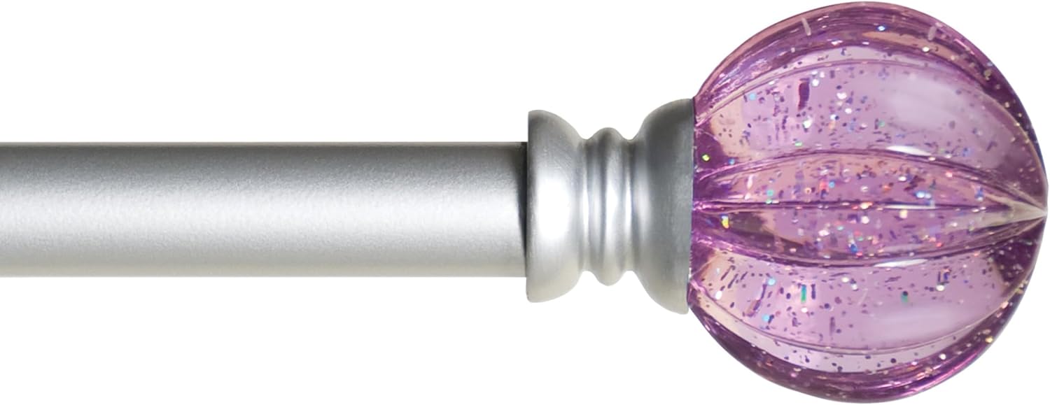 Kenney KN81685 Estrella Purple Sparkle Window Curtain Rod