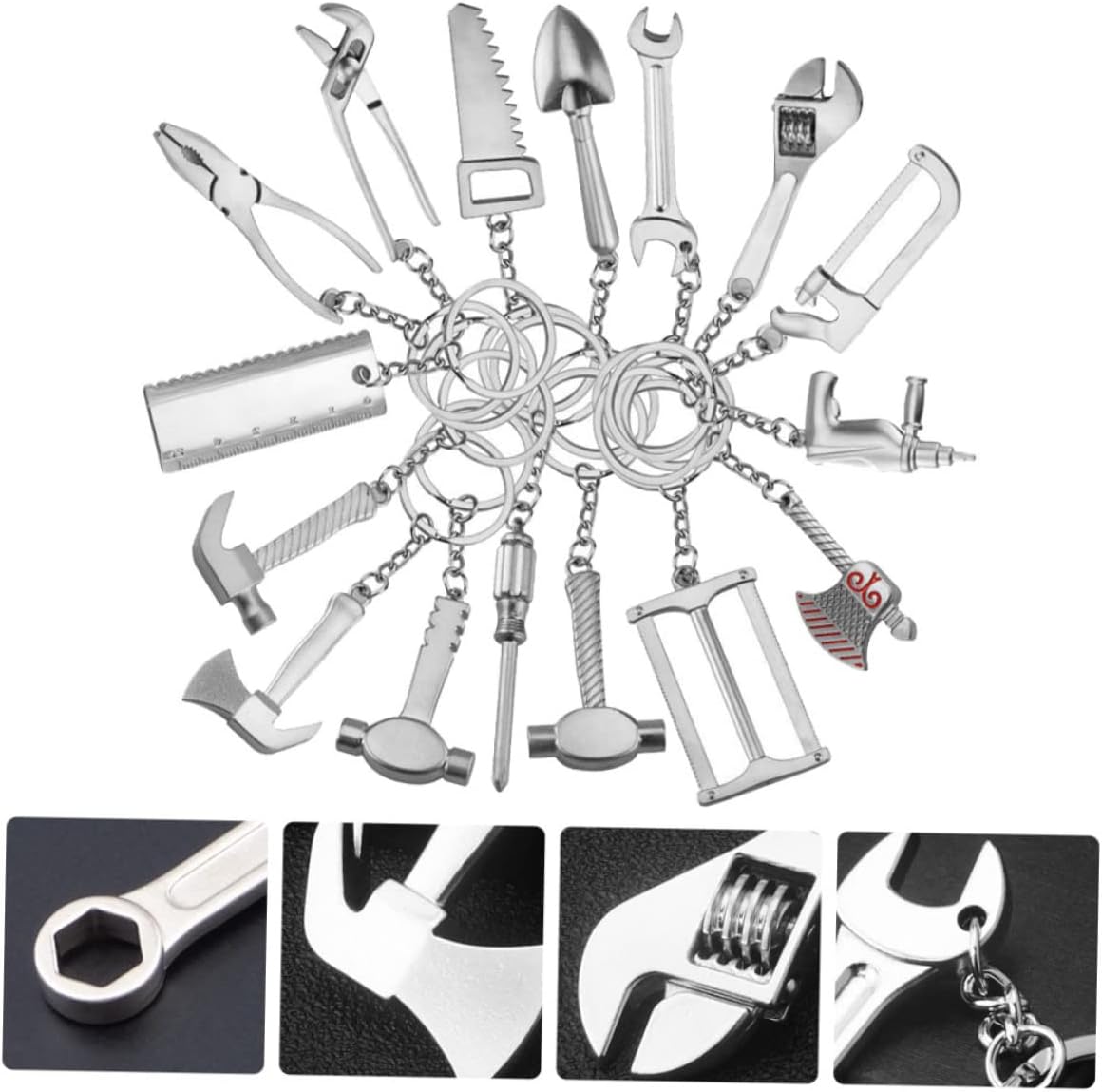 20Pcs Creative Tool Keychain DIY Decor Set