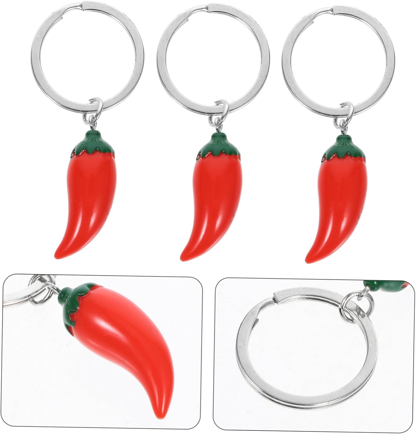 5PCS Simulation Chili Pepper Keychain Set for Backpack and Car Keys