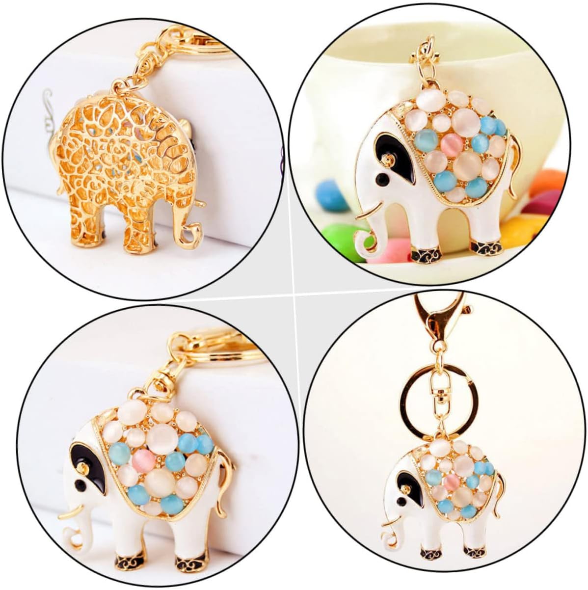 Sparkling Elephant Keychain for Car Keys