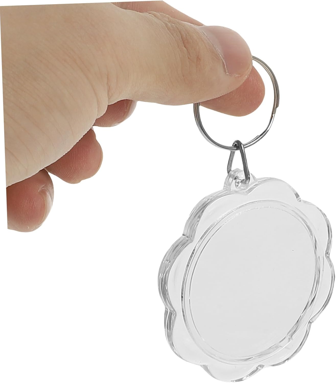 KESYOO 100pcs Flower Acrylic Keychain Blanks for Photo Frames Double-sided Keyrings