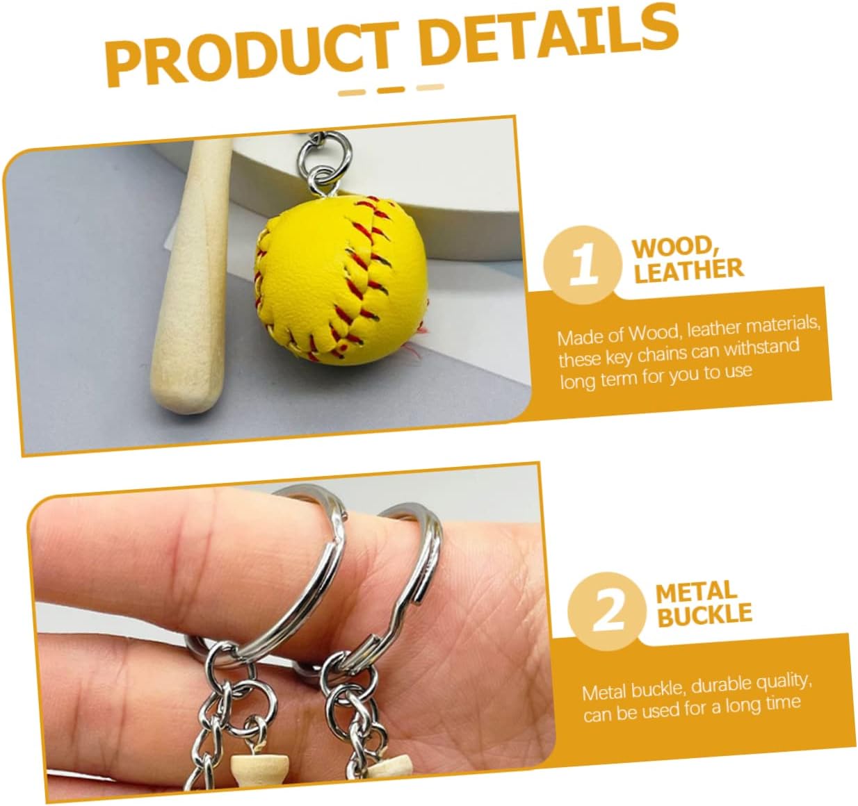 POPETPOP 16pcs Baseball Keychain Set for Boys Girls and Players