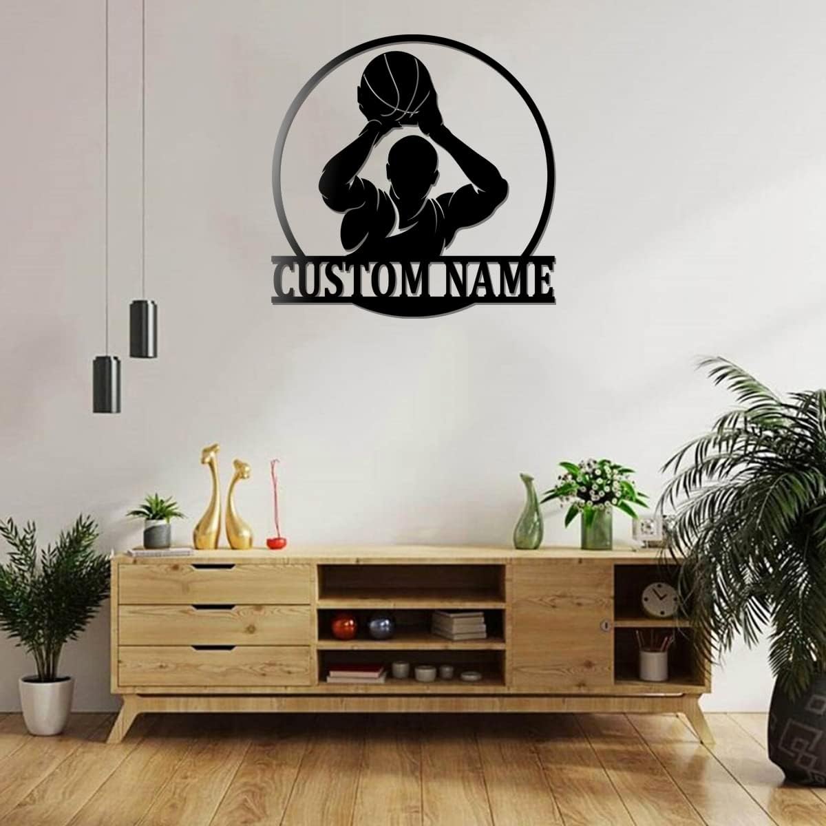 Custom Basketball Player Metal Wall Art Sign 14 Inches