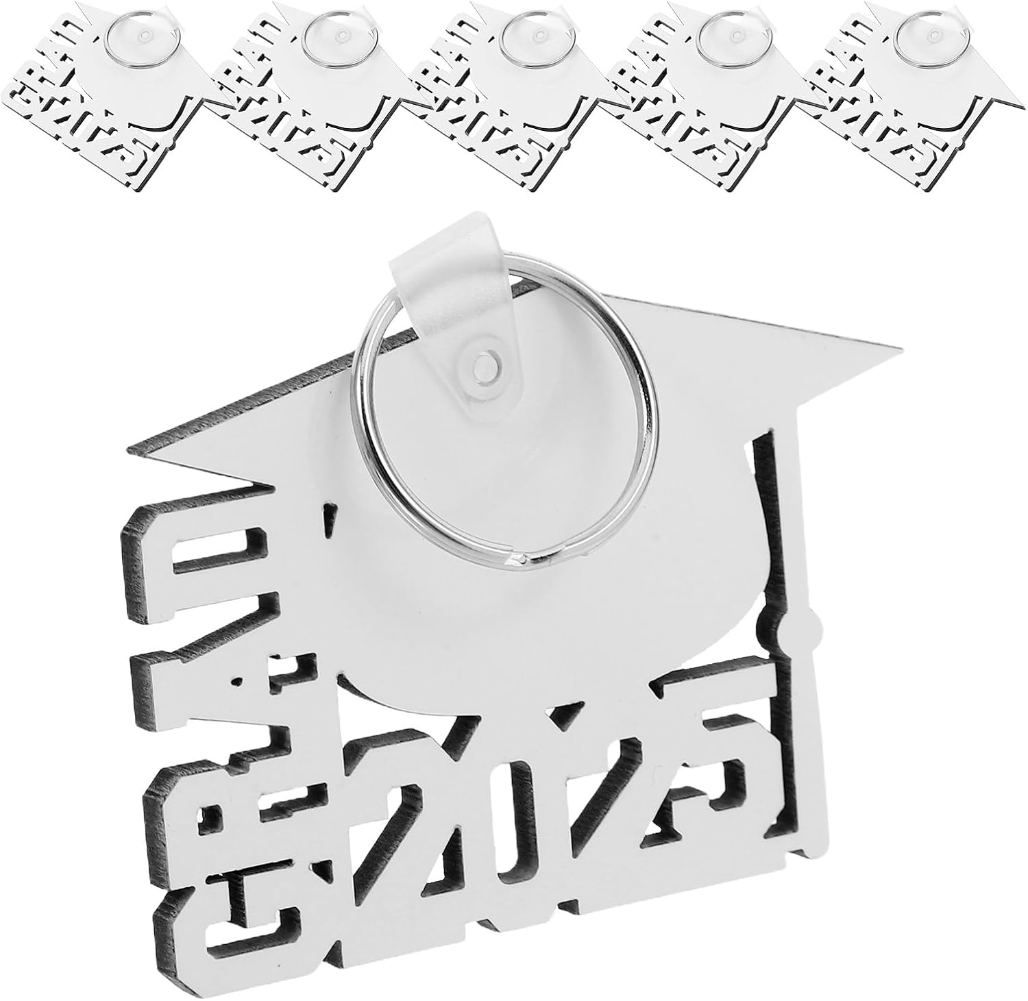 LOGOFUN 6PCS 2025 Graduation Keychains