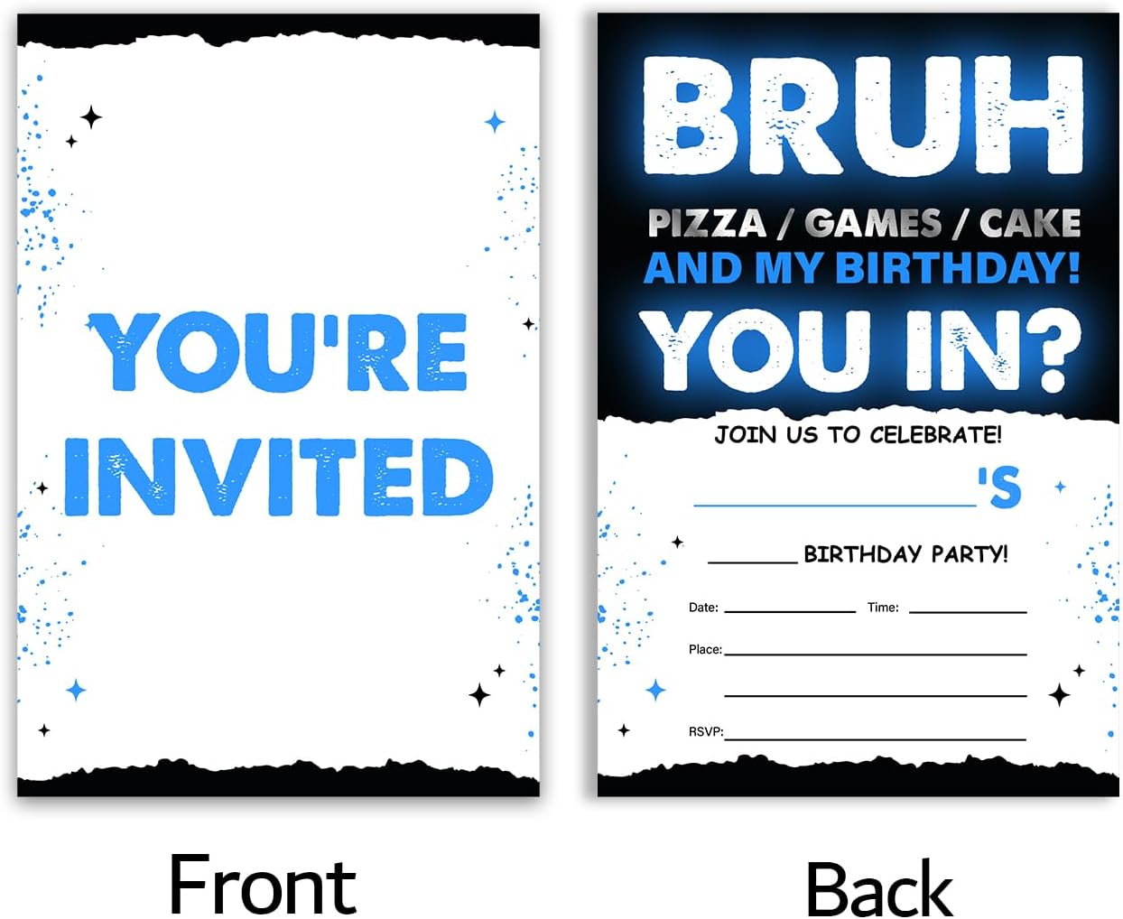 UPNEGE Birthday Invites Boy Party Invitations with Envelope Pack of 20