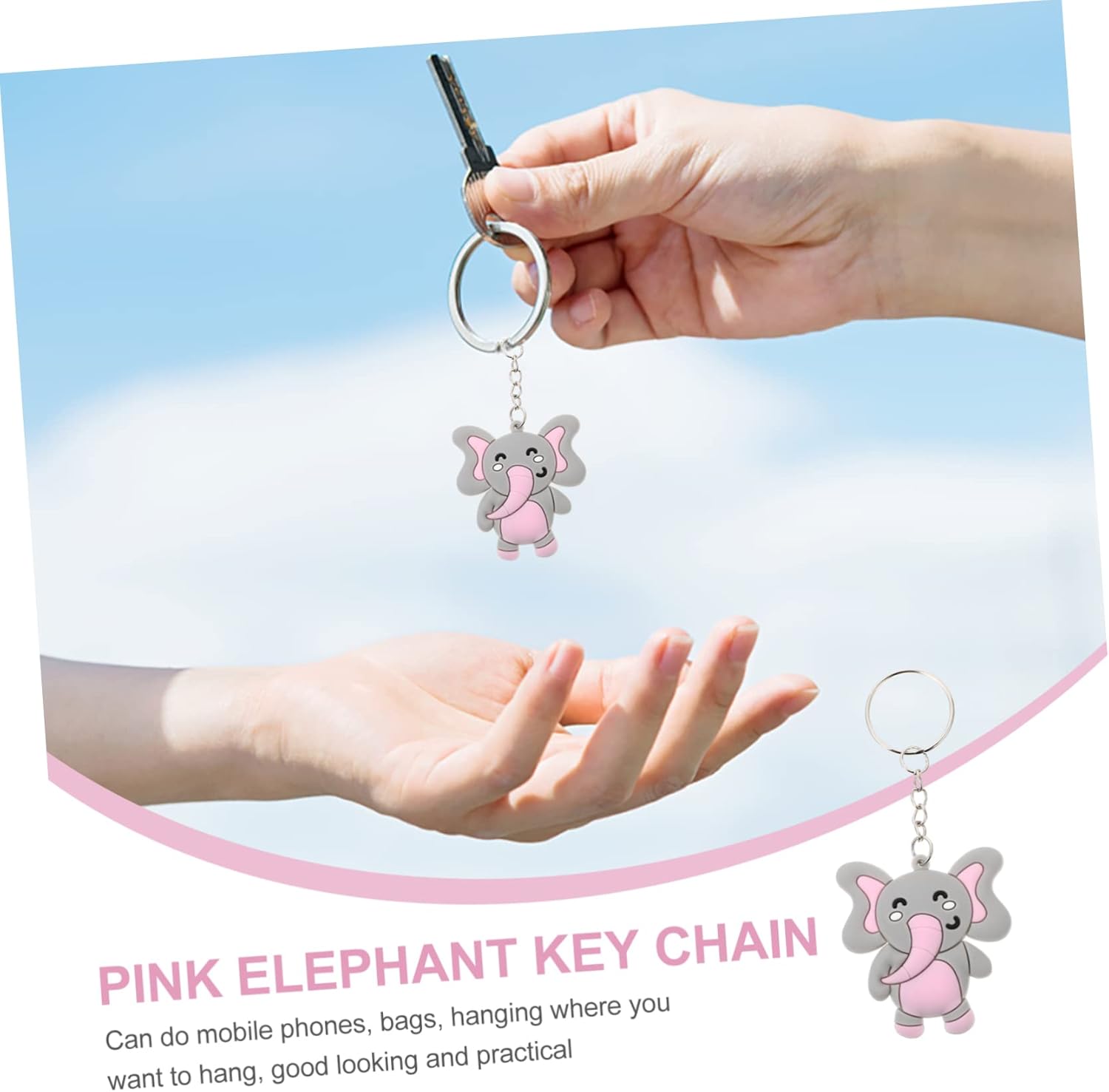 50pcs Cute Elephant Keychain Bag Pendant