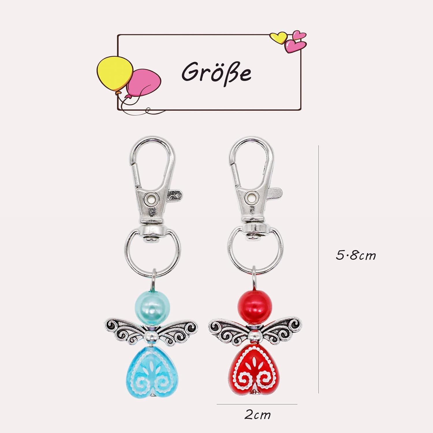 30 Pack Guardian Angel Keyrings Small Lucky Charms