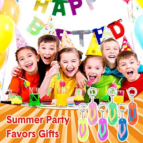 100 Pcs Fun Flip Flop Key Chains for Kids